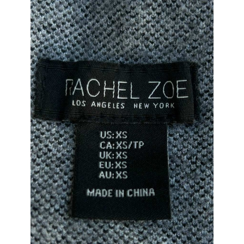 Rachel Zoe Womens XS Grey White Plaid Mock Neck Long Sleeve Knit Sweater Top - Picture 3 of 11